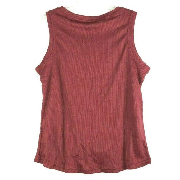Souq Fone Knot Front Sleeveless Tanktop Shirt Women's Size Large Red Athletic - Picture 2 of 10